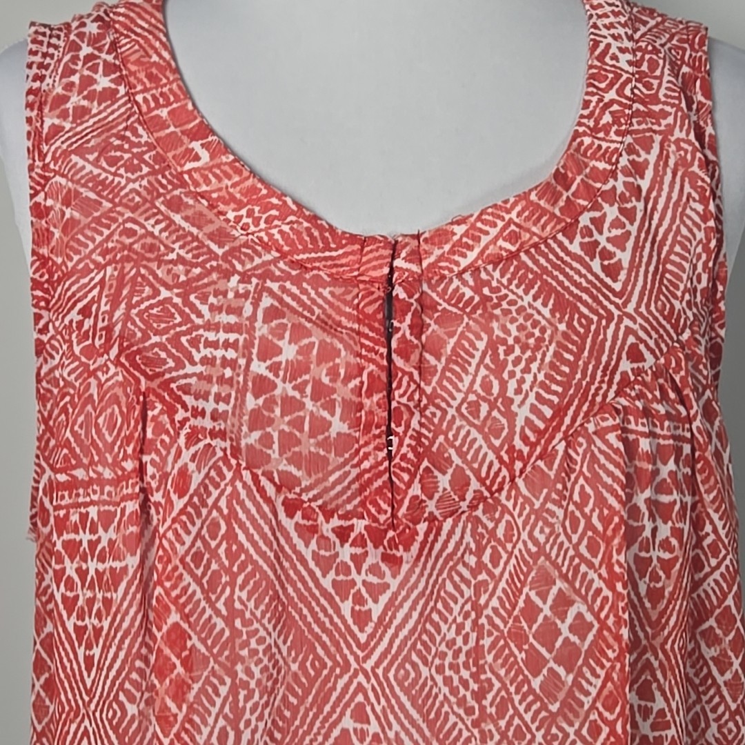 Bobeau Aztec Print Hook-front Sleeveless Blouse (Shell Only) Size Large L