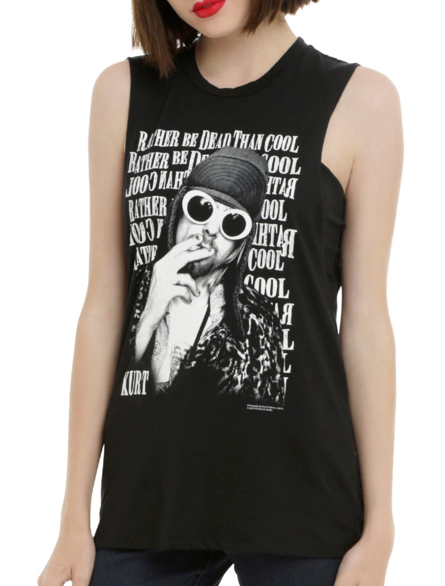 Nirvana KURT COBAIN QUOTE Women’s Girls Muscle Tee Tank Top T-Shirt NWT Official