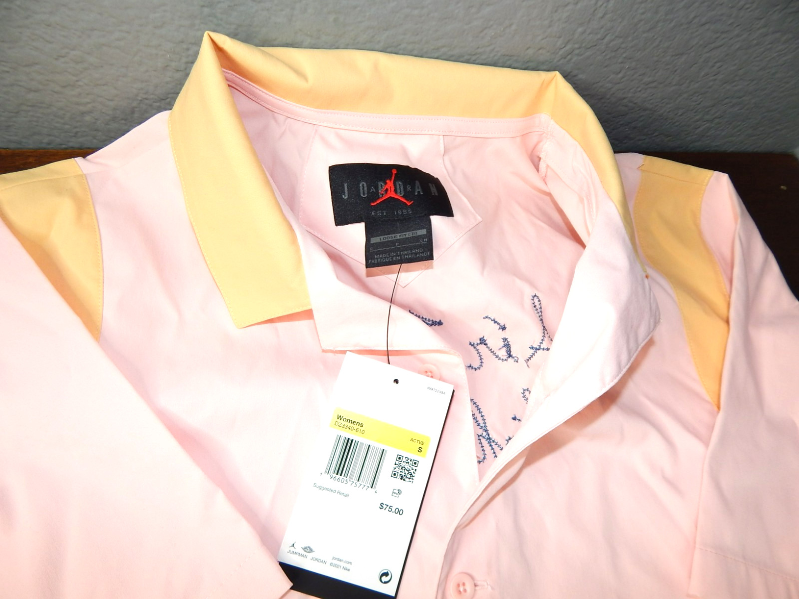 NWT Air Jordan Shirt Women’s S Pink Jumpman FLIGHT CLUB MJ Stitch Bowling