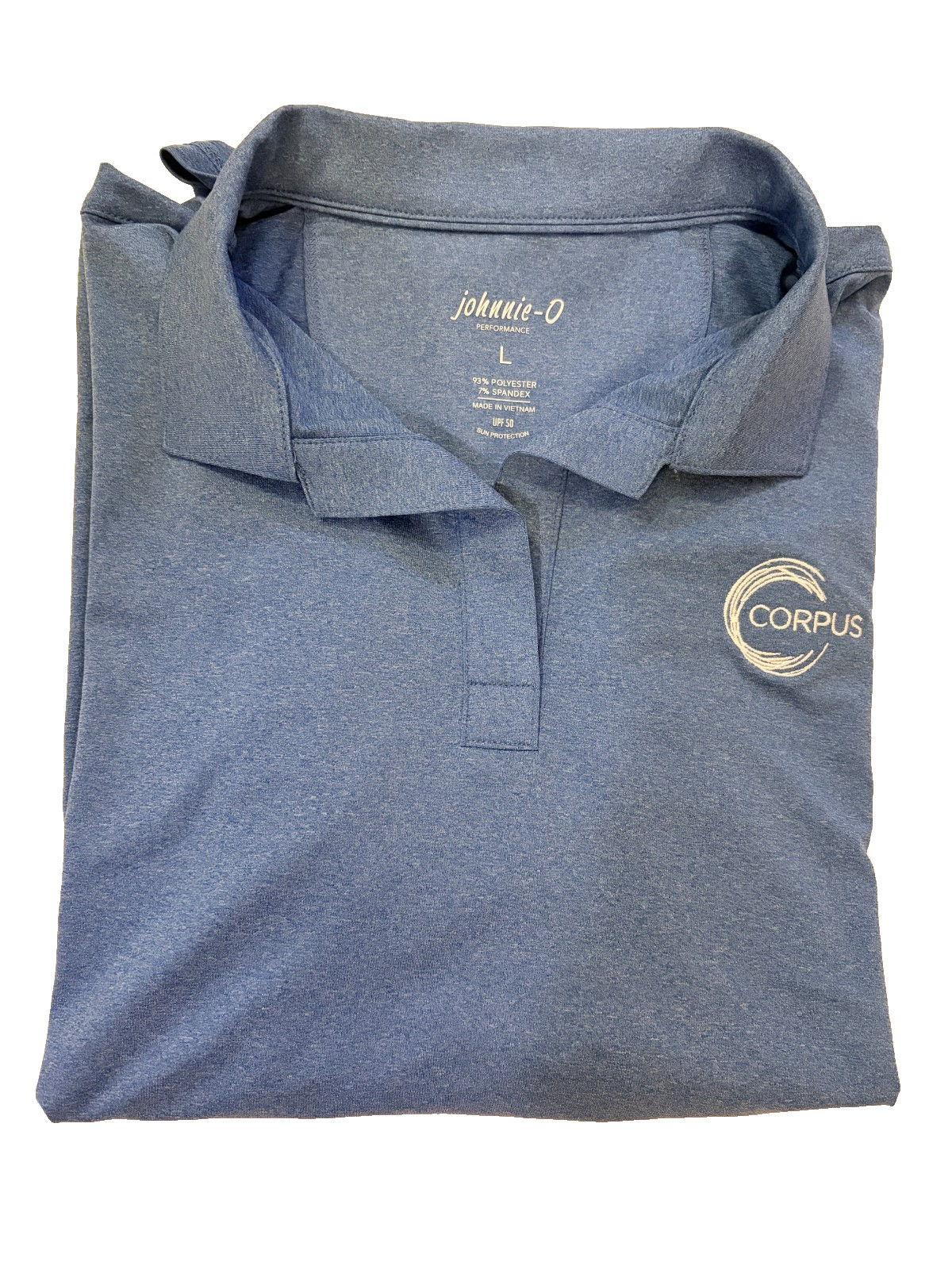 NEW JOHNNIE-O WOMEN’S LAKE BLUE SADIE PERFORMANCE JERSEY POLO SHIRT SZ L UPF 50
