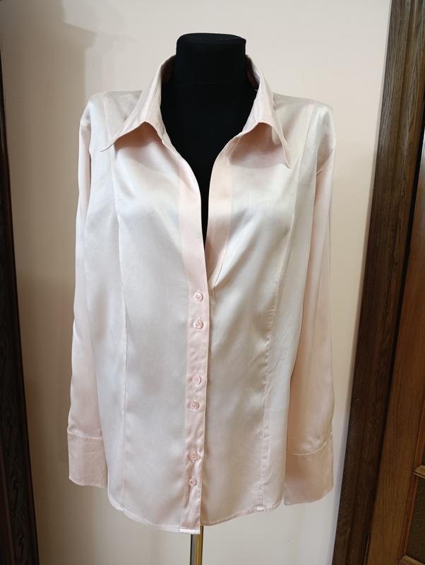 Women Escala Shirt Beige Satin XL