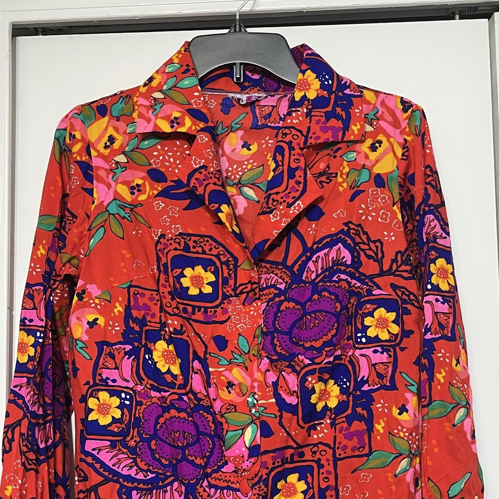 Vintage Rose Marie Reid Top Jacket Swimsuit Cover Psychedelic Hawaiian 50s 60s