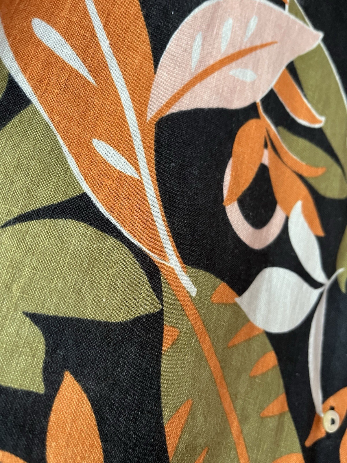 C&C California Tropical Printed Linen Short Sleeve Button Down Shirt Size S