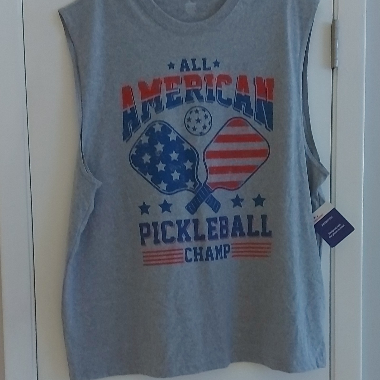 Way To Celebrate! Women’s Patriotic Graphic Print Tank Top Gray 2XL (50-52)