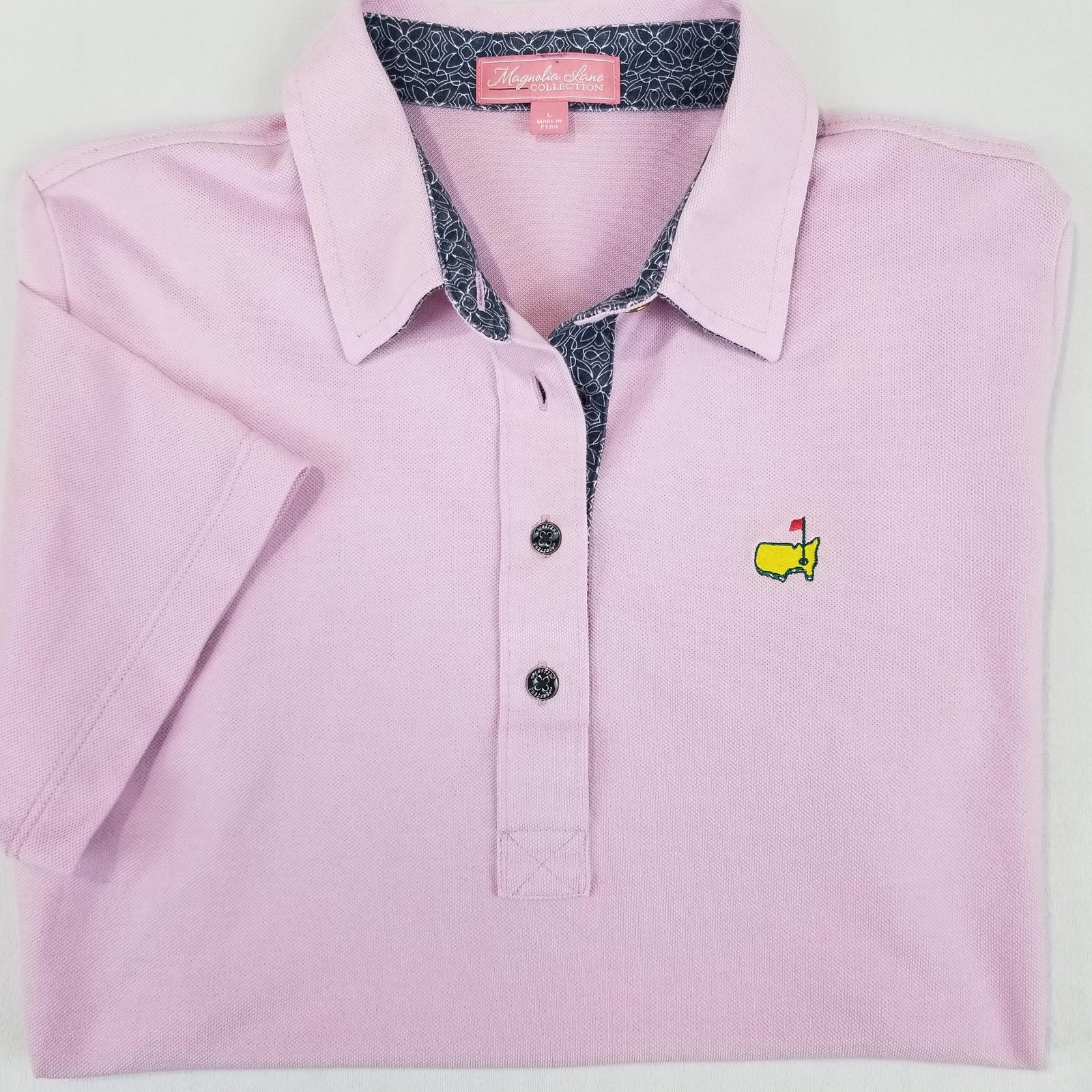 Magnolia Lane Masters Golf Polo Shirt Womens Large Pink Augusta National Pima