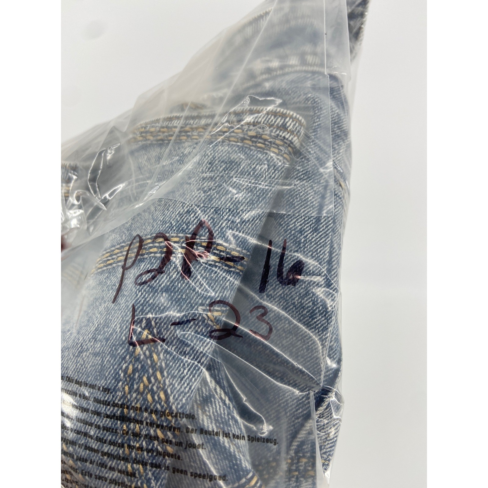 Blue B Collection Denim Corset Top Western Buckle Strap Acid Wash Blue Medium
