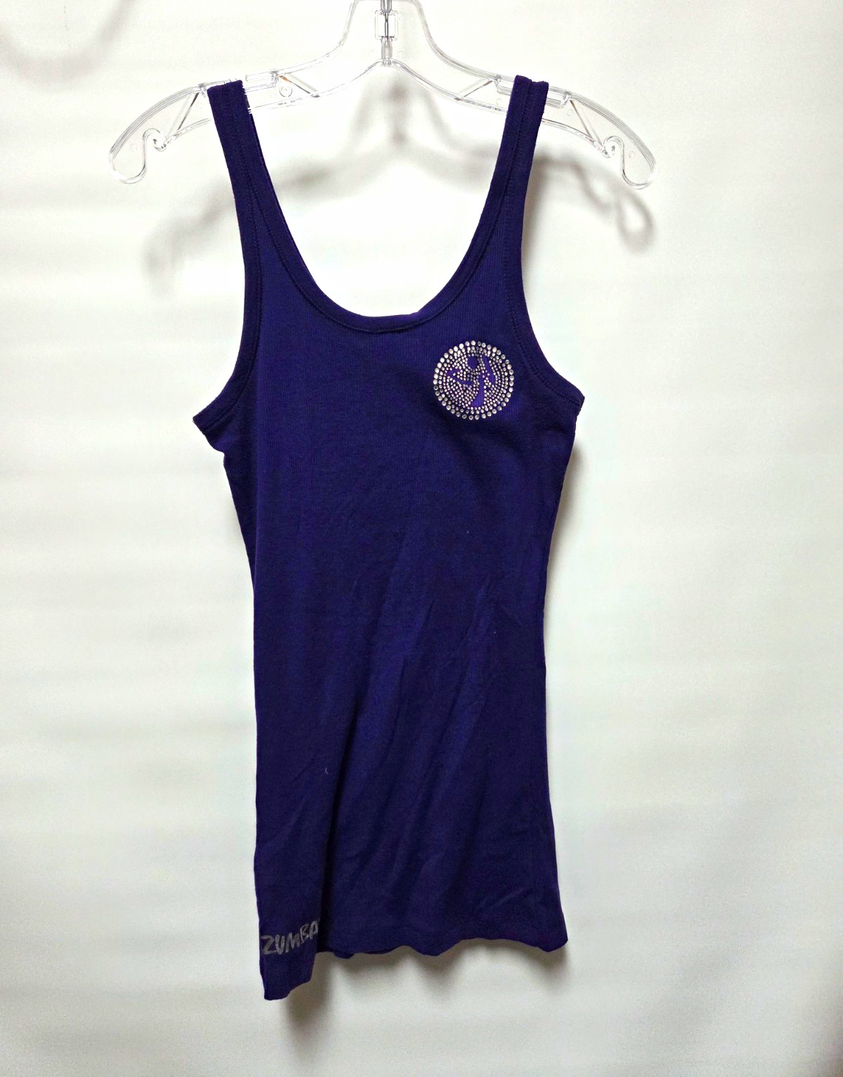 ZUMBA Women’s Purple Rhinestone Logo Tank Large