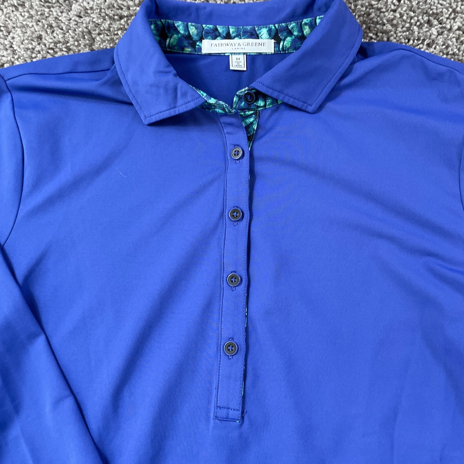 Fairway & Greene Shirt Women Medium Blue Golf 1/4 Pullover Long Sleeve