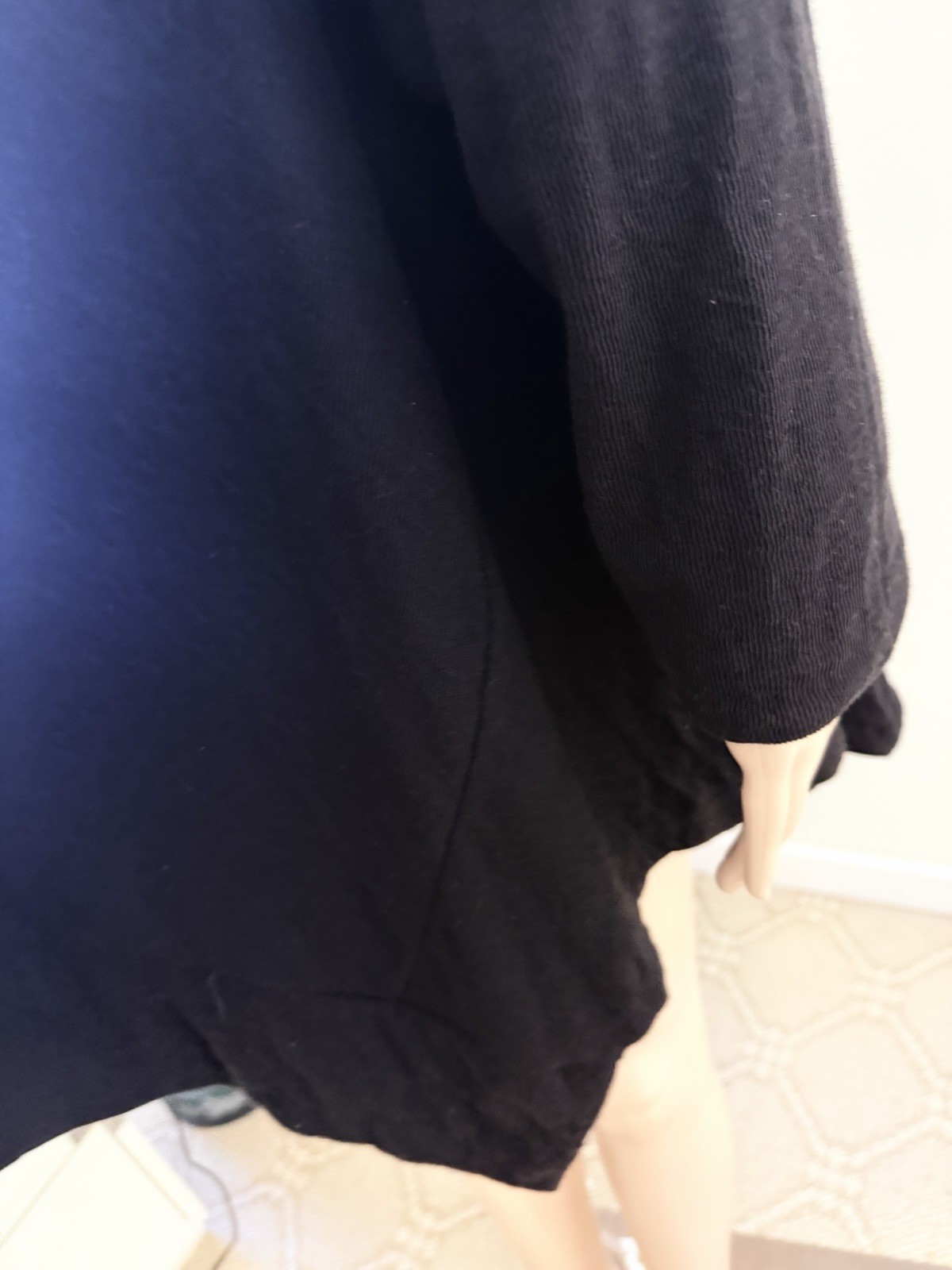 Alembika Shirt X-Large Black Gray Tunic Asymmetrical Stretch Lagenlook Israel