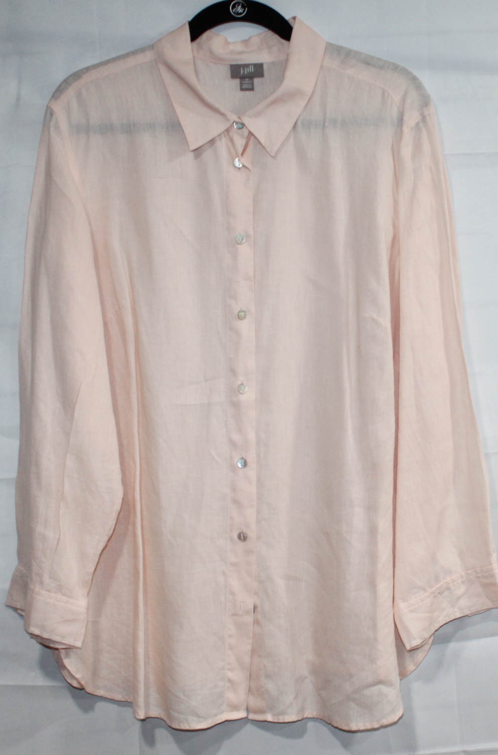 J.Jill Classic Button-down Long Sleeve 100% Linen Shirt, Size 1X