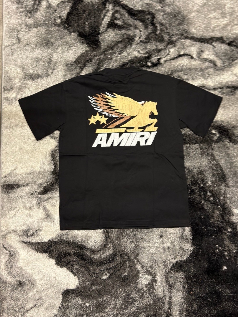 Amiri Pegasus Black Tee Mens Size Large