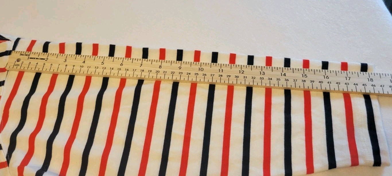 Old Navy Mariner Loose T-Shirt Red Blue White Striped Long Sleeve Large Petitie