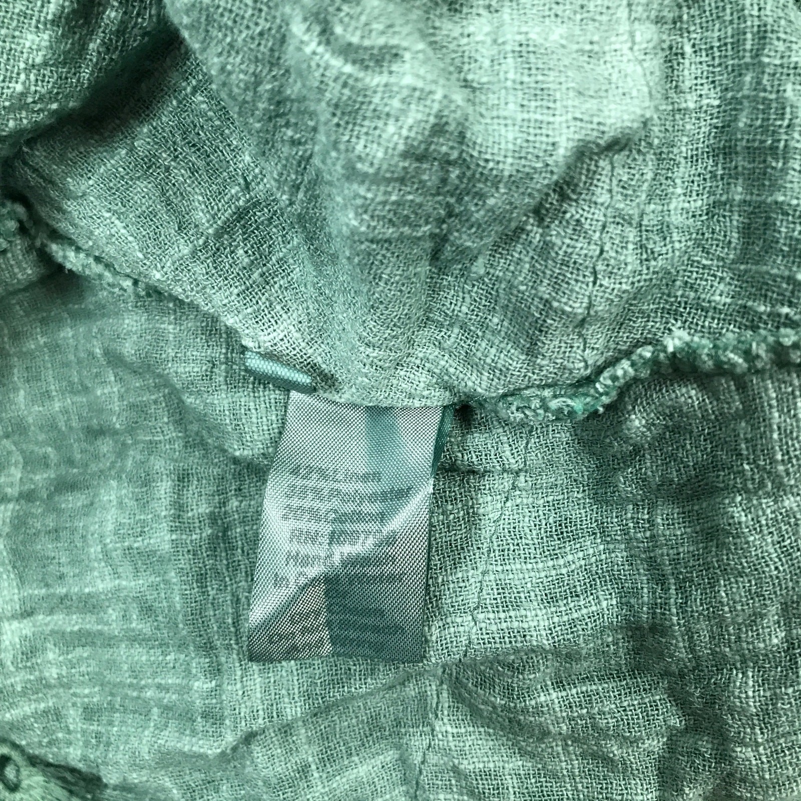 Pretty Angel Medium Tunic Tank Top Green Floral Ruffle Lace Linen Blend NWT E18