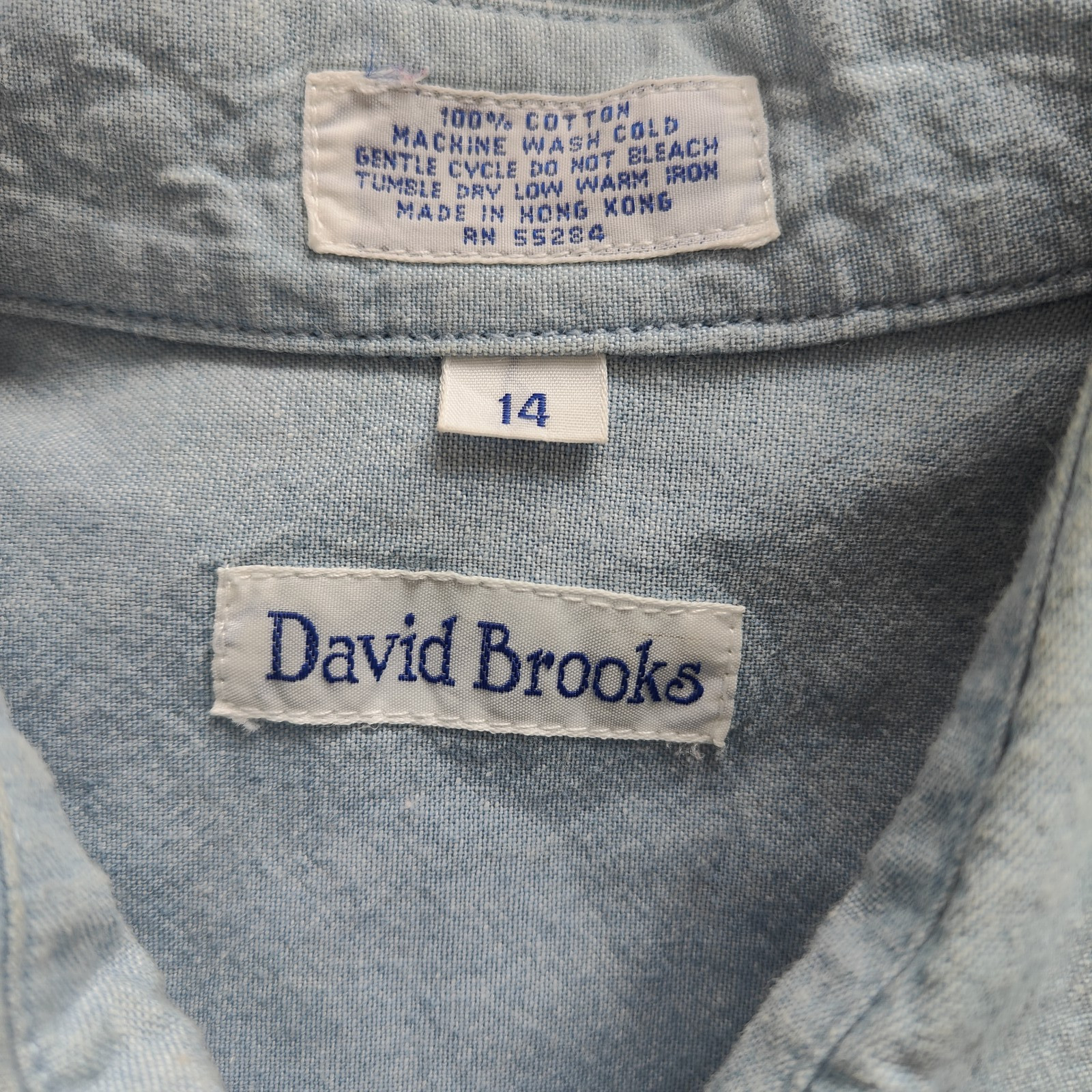 David Brooks Women’s Aztec Southwest Embroidered Denim Shirt Metal ButtonSize 14