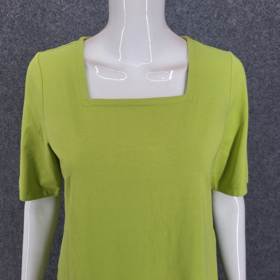 Joan Rivers Wardrobe Builders Square Neck Top X-Small Sz Citron Modern Tee Shirt
