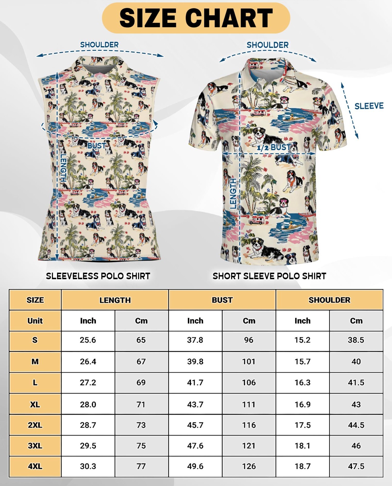Women Sleeveless Polo Shirt Australian Shepherd Animal Graphic Top
