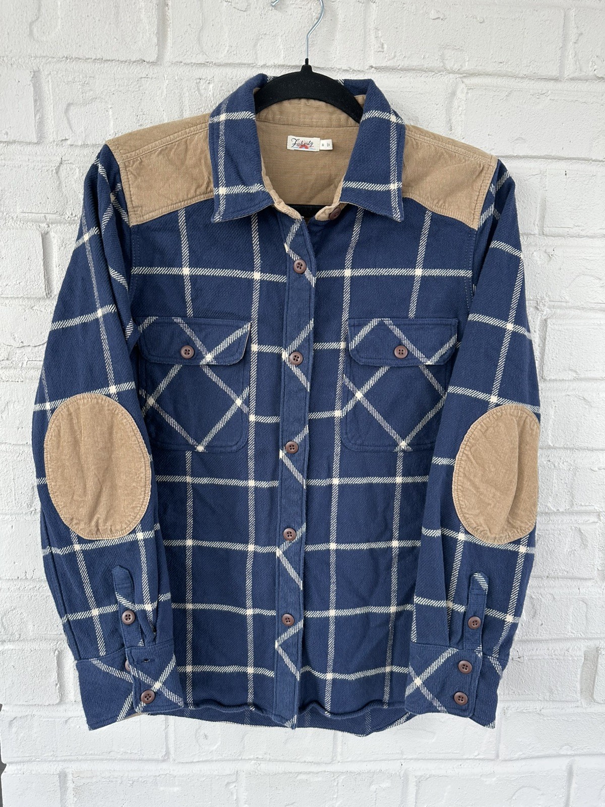 Faherty Daly Shirt Flannel Olivia Plaid Shacket Corduroy Women’s Size M Cowgirl