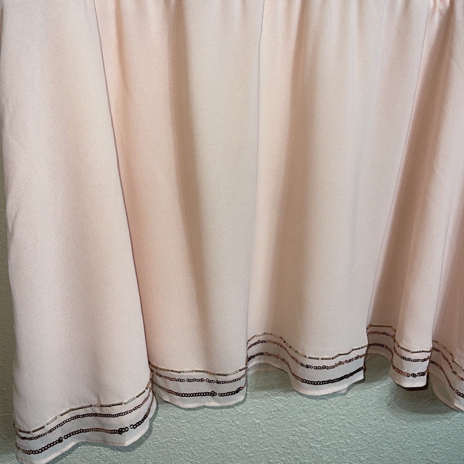 TORRID Sheer Top Womens 3X Peach Elastic Waist Sleeveless Embellished Lined
