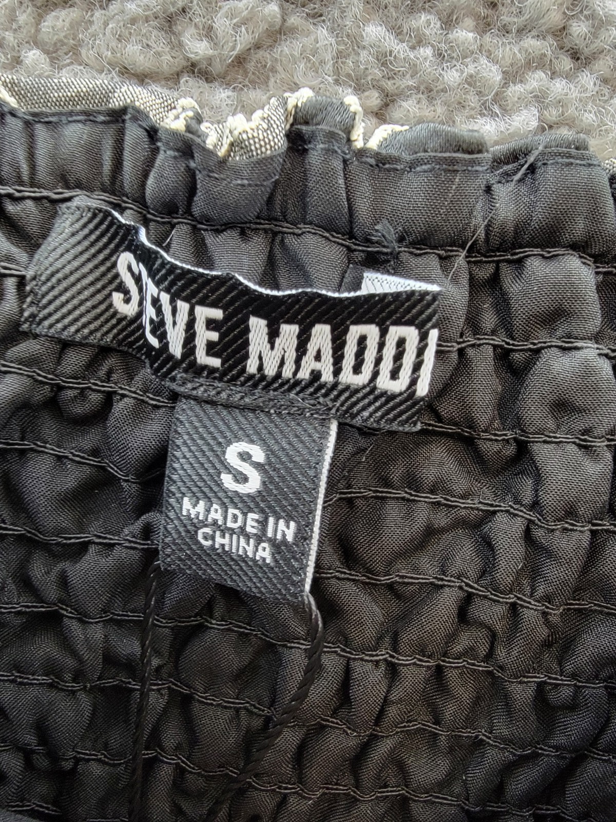 Steve Madden Bodi Floral Brocade Peplum Top Women’s S Black/White Zip Closure