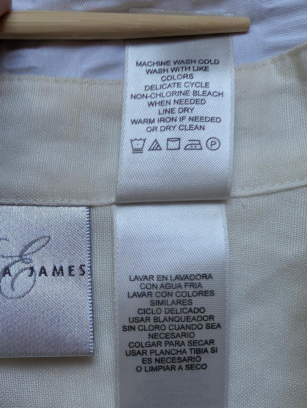Emma James Linen Blend Shirt Womens Size 8 Embroidery 3/4 Sleeve Buttoned Up
