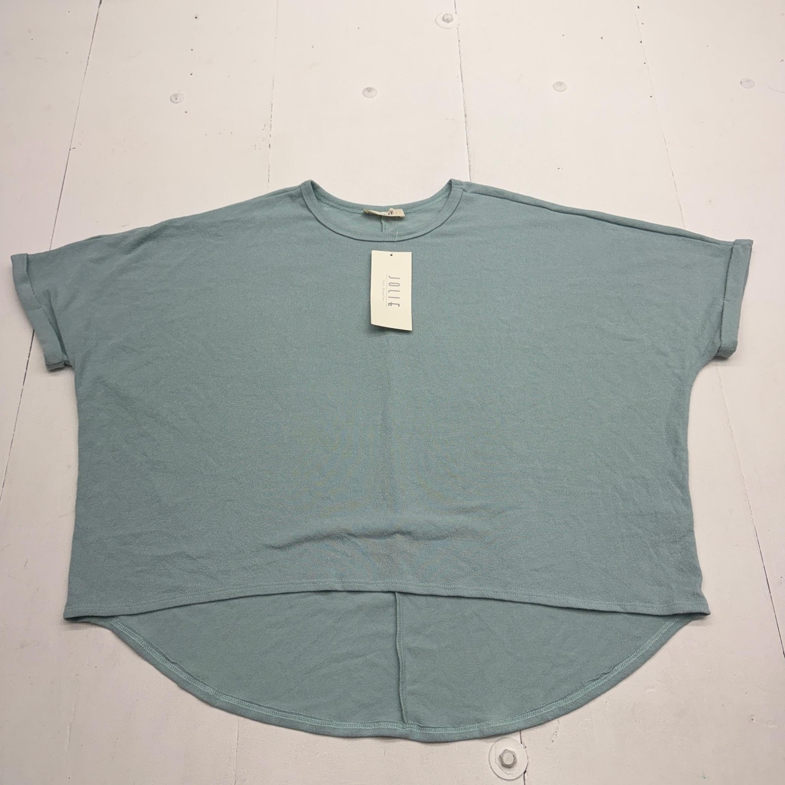Jolie T-Shirt Womens Size Large Green Crew Neck Short Dolman Sleeve Jersey Tunic