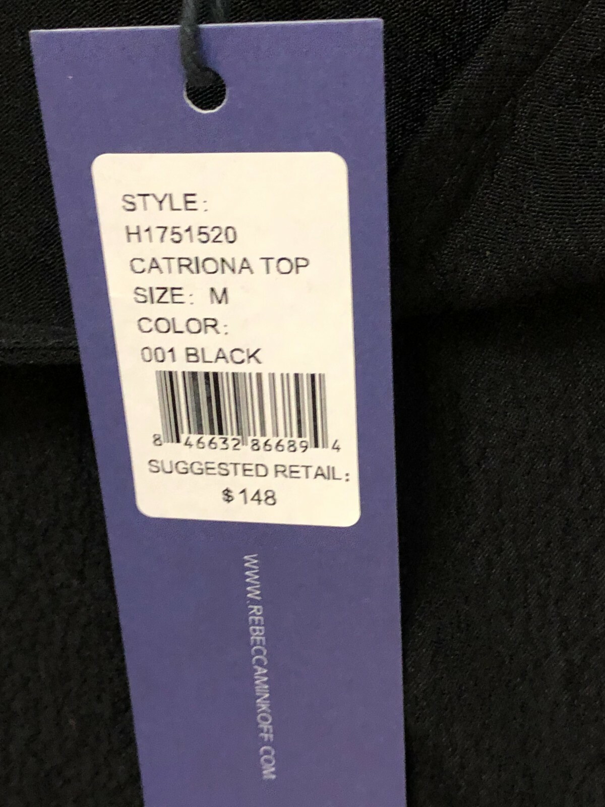 New Rebecca Minkoff Womens Open Shoulder Top Black Viscose Rayon Medium