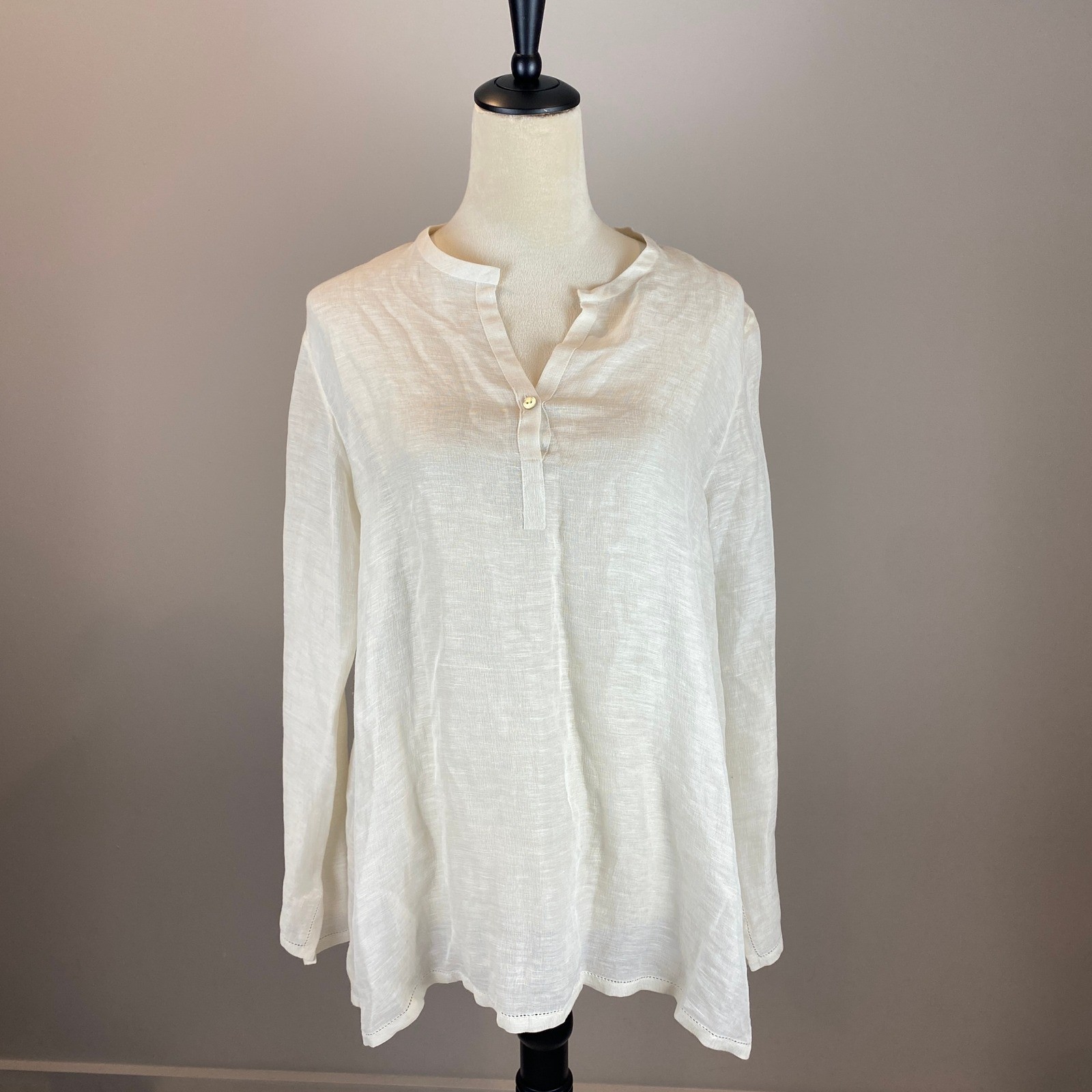 Eileen Fisher Tunic Women’s Size Petite Large Silk Linen Blend