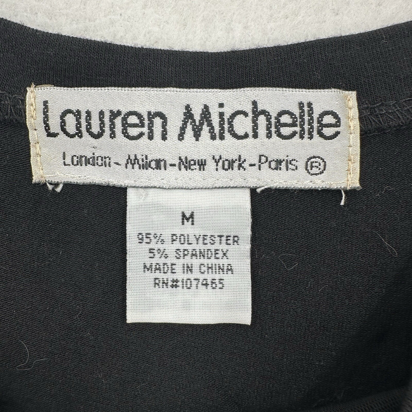 Lauren Michelle Black Sequin Ruffle Front Cap Sleeve Top Medium Cocktails Party
