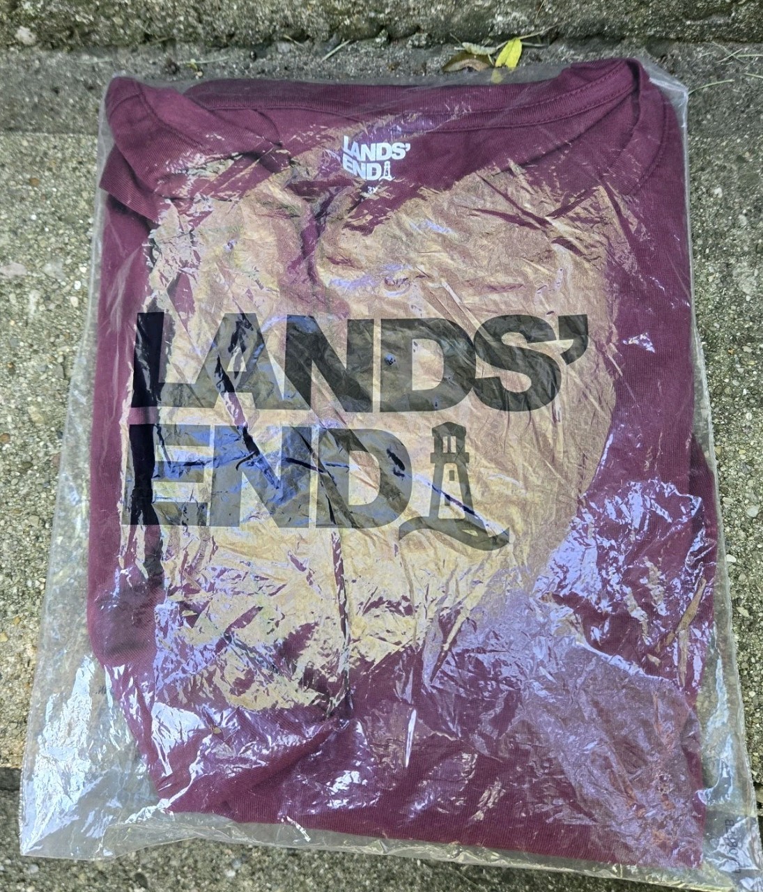 NWT Lands End 100% Supima Cotton Relaxed T Shirt Womens Burgandy Short Slv Sz 3x