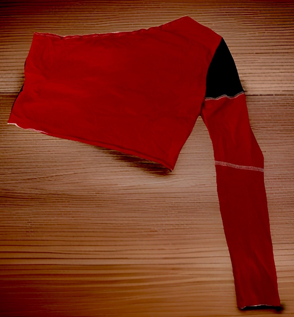 ROMWE /One Shoulder /Biker Babe Crop Top /S /Red Black Motorcycle Graphic.