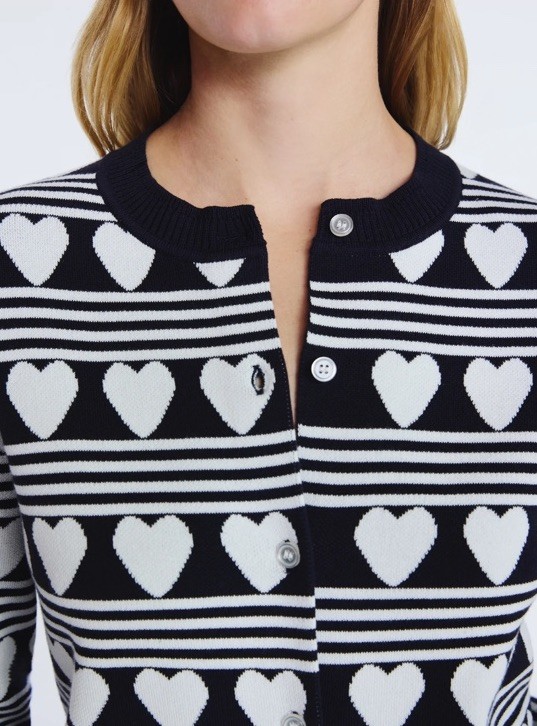 Free Assembly Women’s Solid, Stripe, Lightweight, Size Small (4-6) Cream Hearts