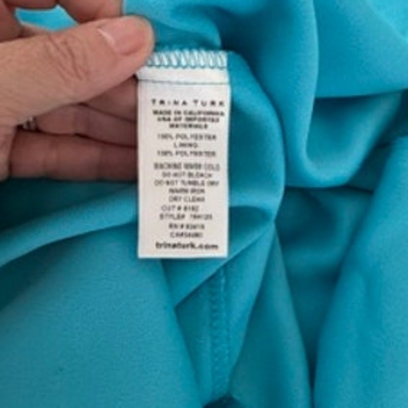 Trina Turk Tank Top Womens L Blue Sleeveless Zip Front Modern Resort Blouse
