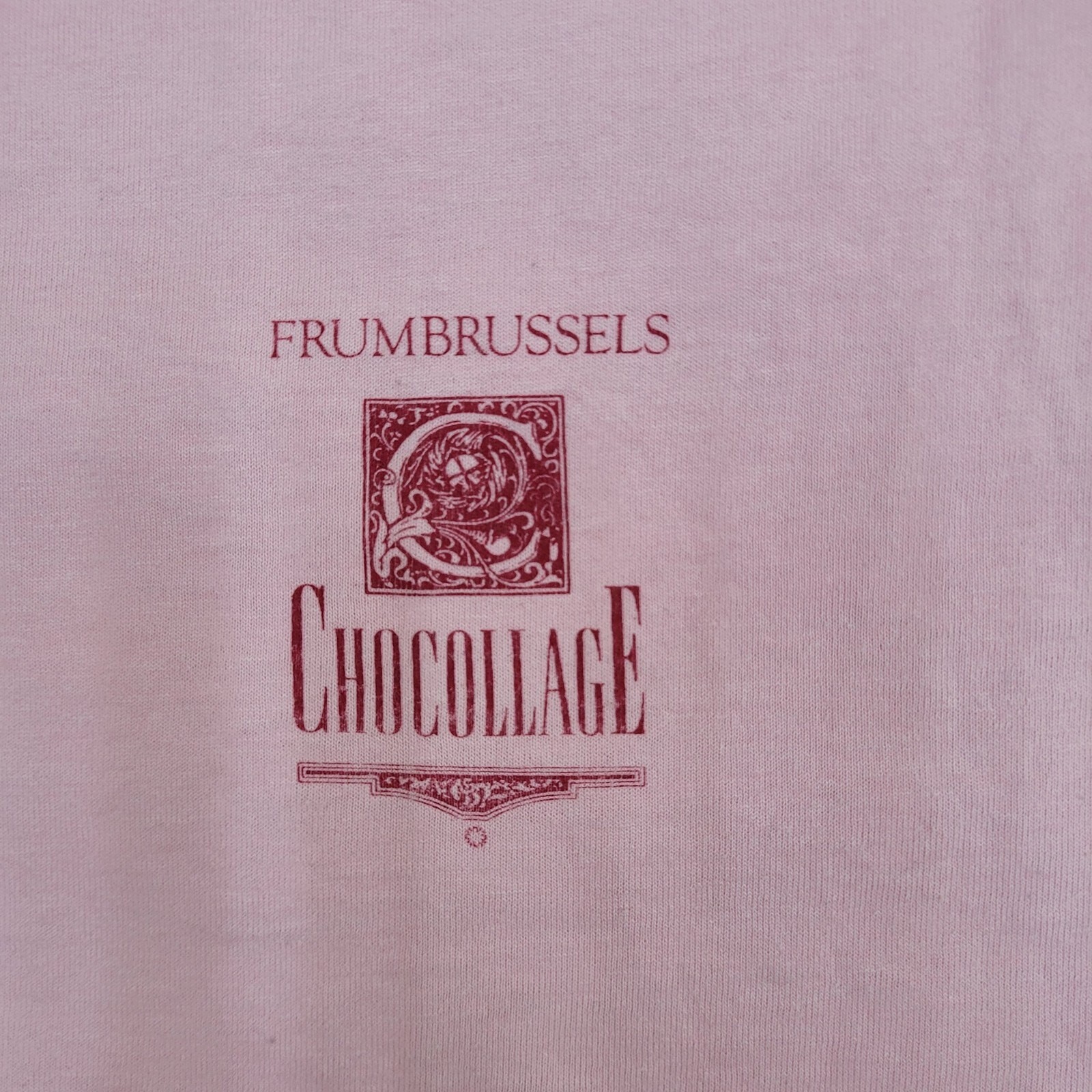 Vintage 90s Funny Chocollege Shirt Womens M 18×25 Chocoholic