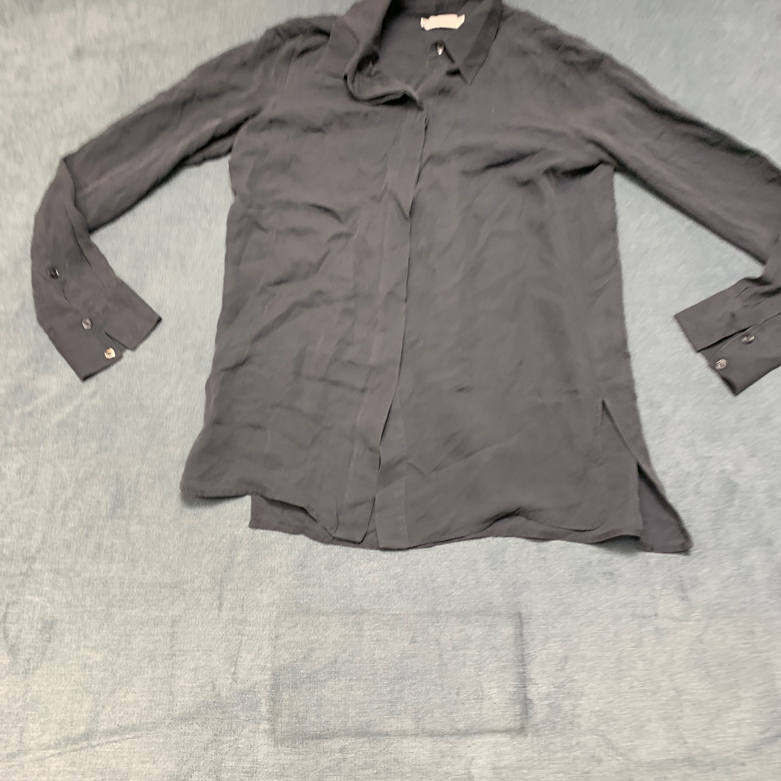 Vince Shirt Womens 4 Gray Casual Long Sleeve Collared Classic Button Front