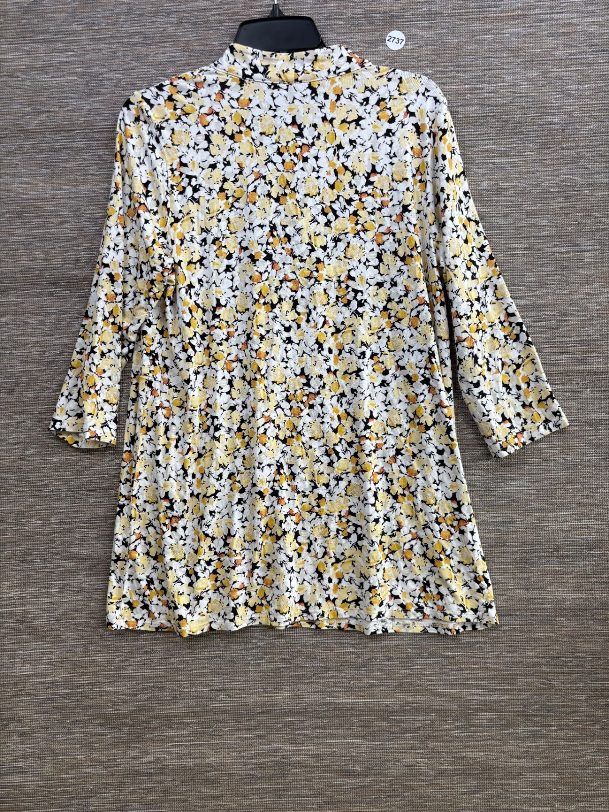 J. Jill Wearever Collection Women’s Stretch Top Size M White Yellow Black Rayon