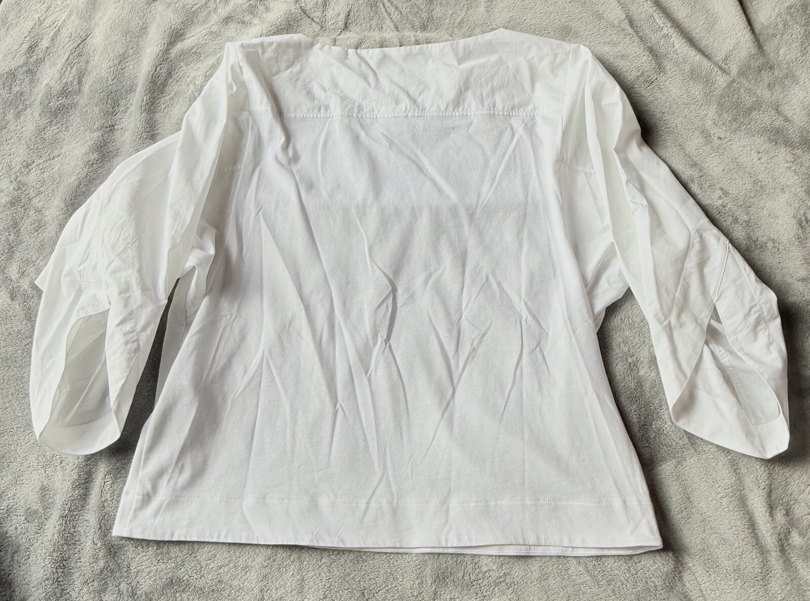Seventy Venezia Womens Top Shirt XS 3/4 Sleeve White Pullover Collarless Cotton
