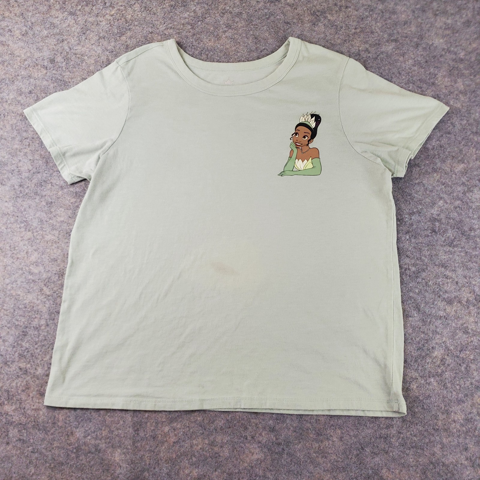 Disney Princess Shirt Womens Extra Large Green Crew Neck Short Sleeve Graphic