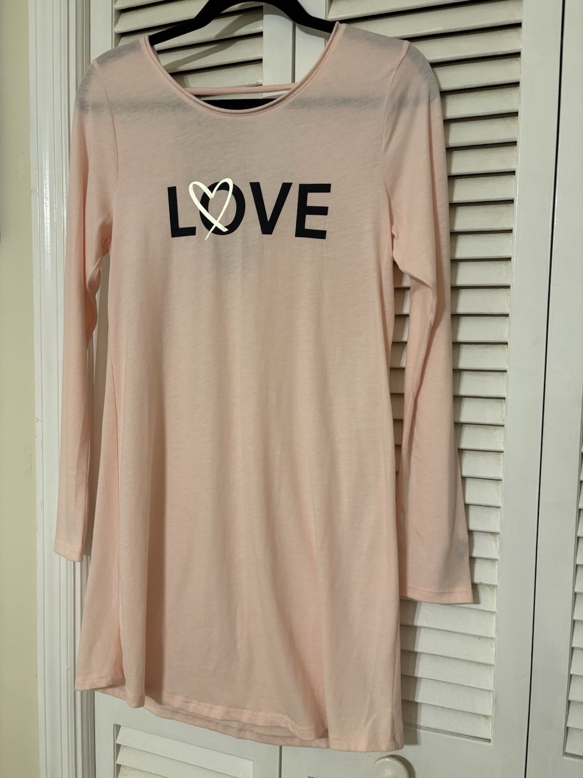 Victoria’s Secret Pink LOVE Heart Logo Long Sleeve Tunic Tee S