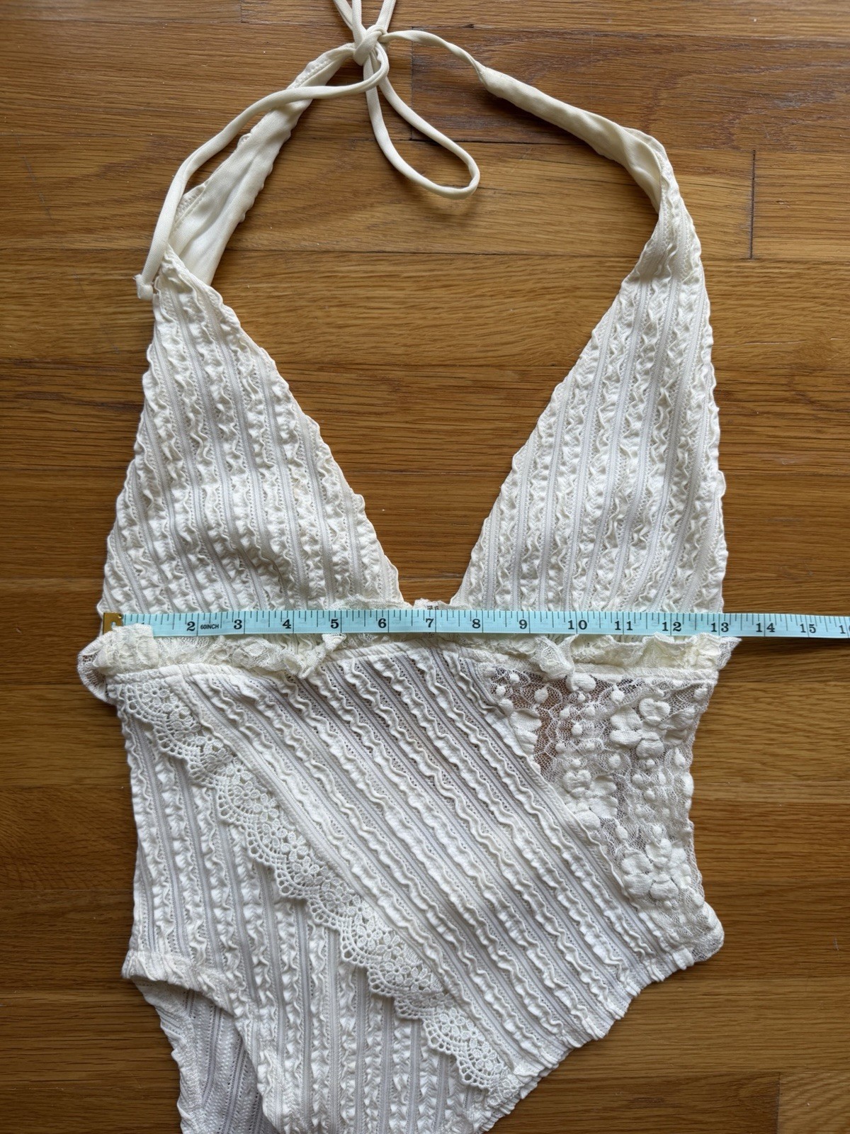West of Melrose White Lace Halter Tank Top – Size M