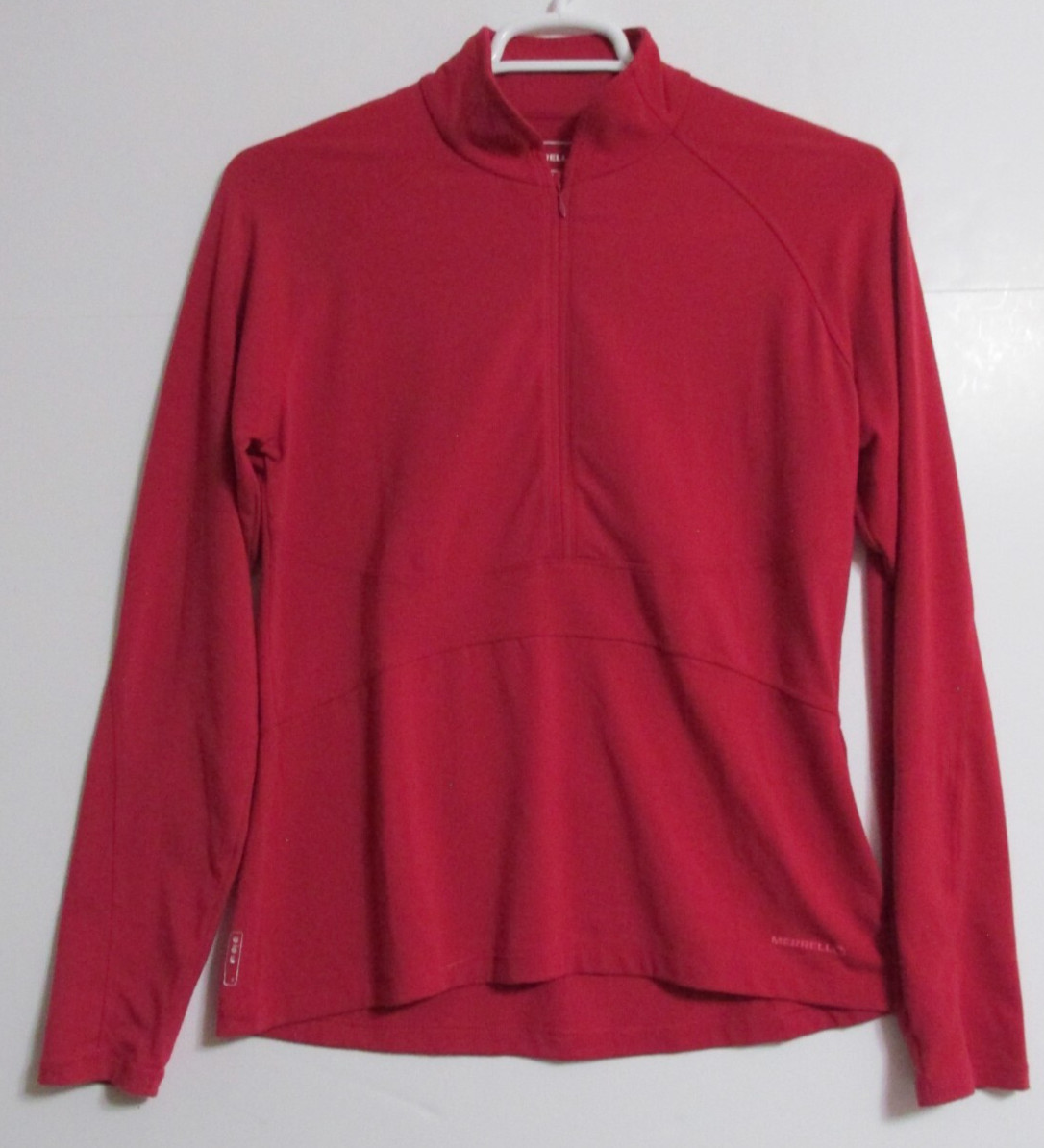 Women’s Merrell Opti-Wick 1/2 Zip Long Sleeve Top UPF 30+ Berry Pink Size Large