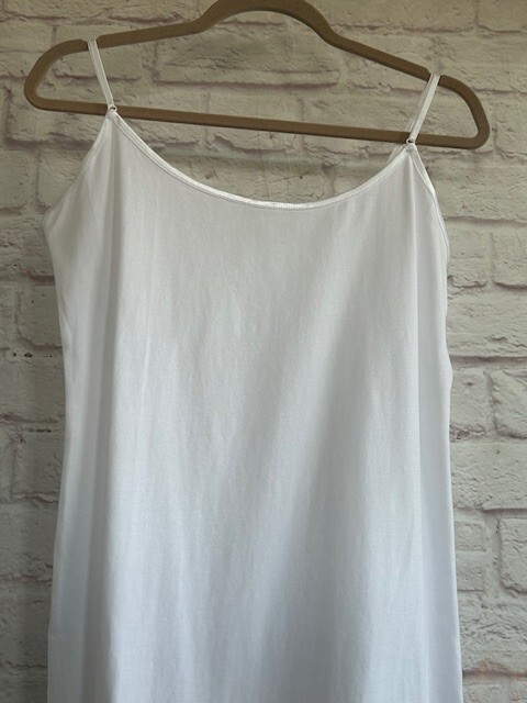 XL/1X/2X/3X New Cotton Long White Stretchy Knit Tank Top Extender Tee