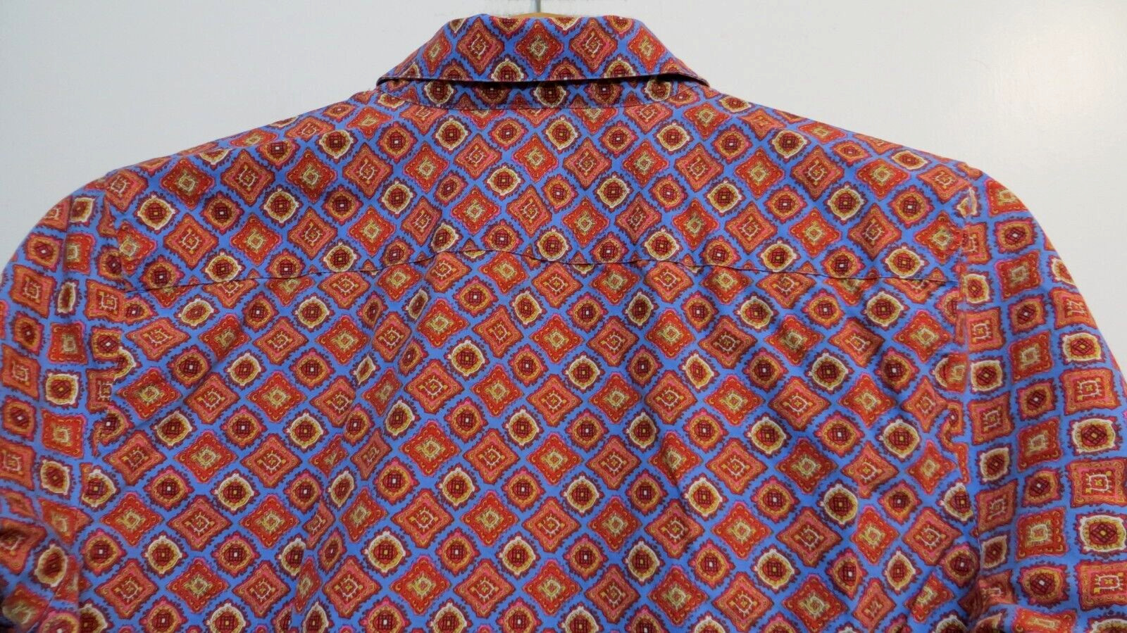 Lands’ End Shirt Women 8 Multicolor Pattern No Iron Supima Button Up Long Sleeve