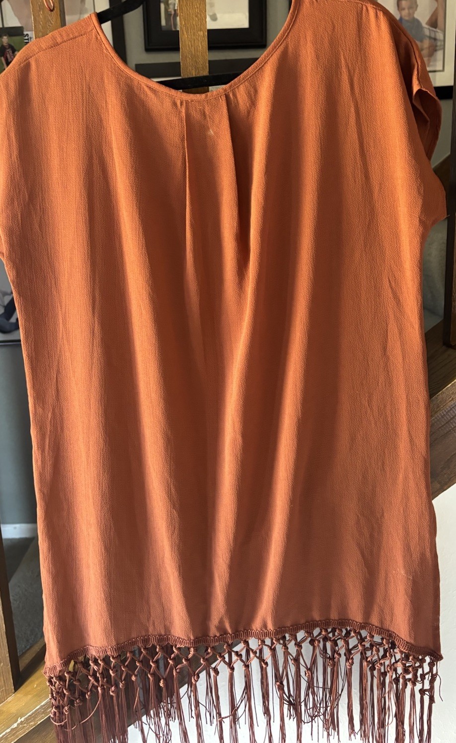 Jon & Anna Contemporary Boho Fringe tunic top size medium Semi-Sheer Boho Rodeo