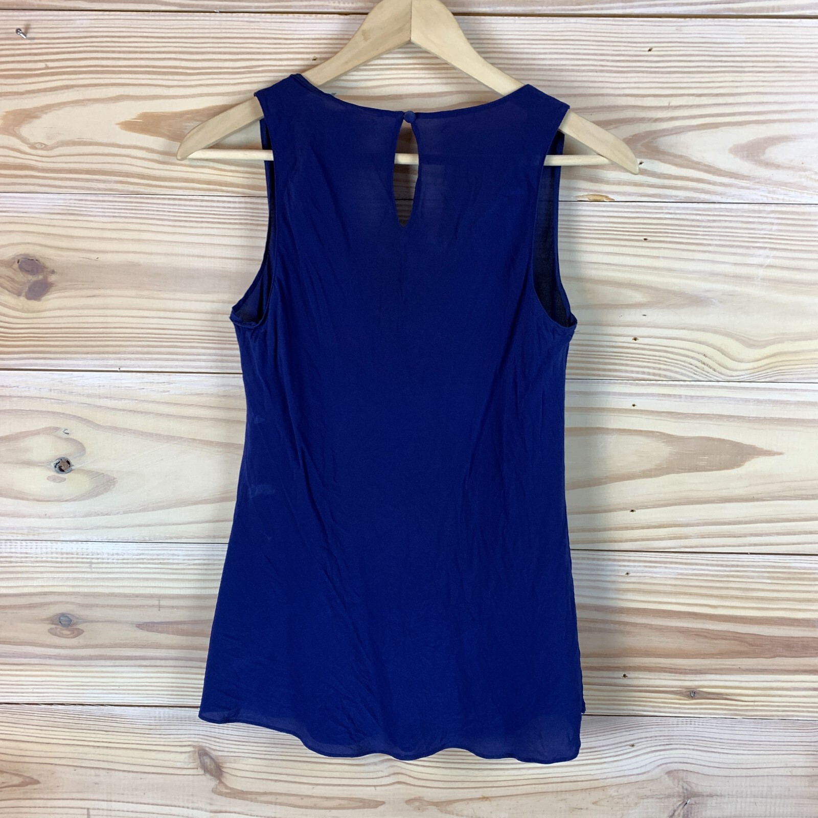 Classiques Entier Top Womens Small Silk Sleeveless Blue