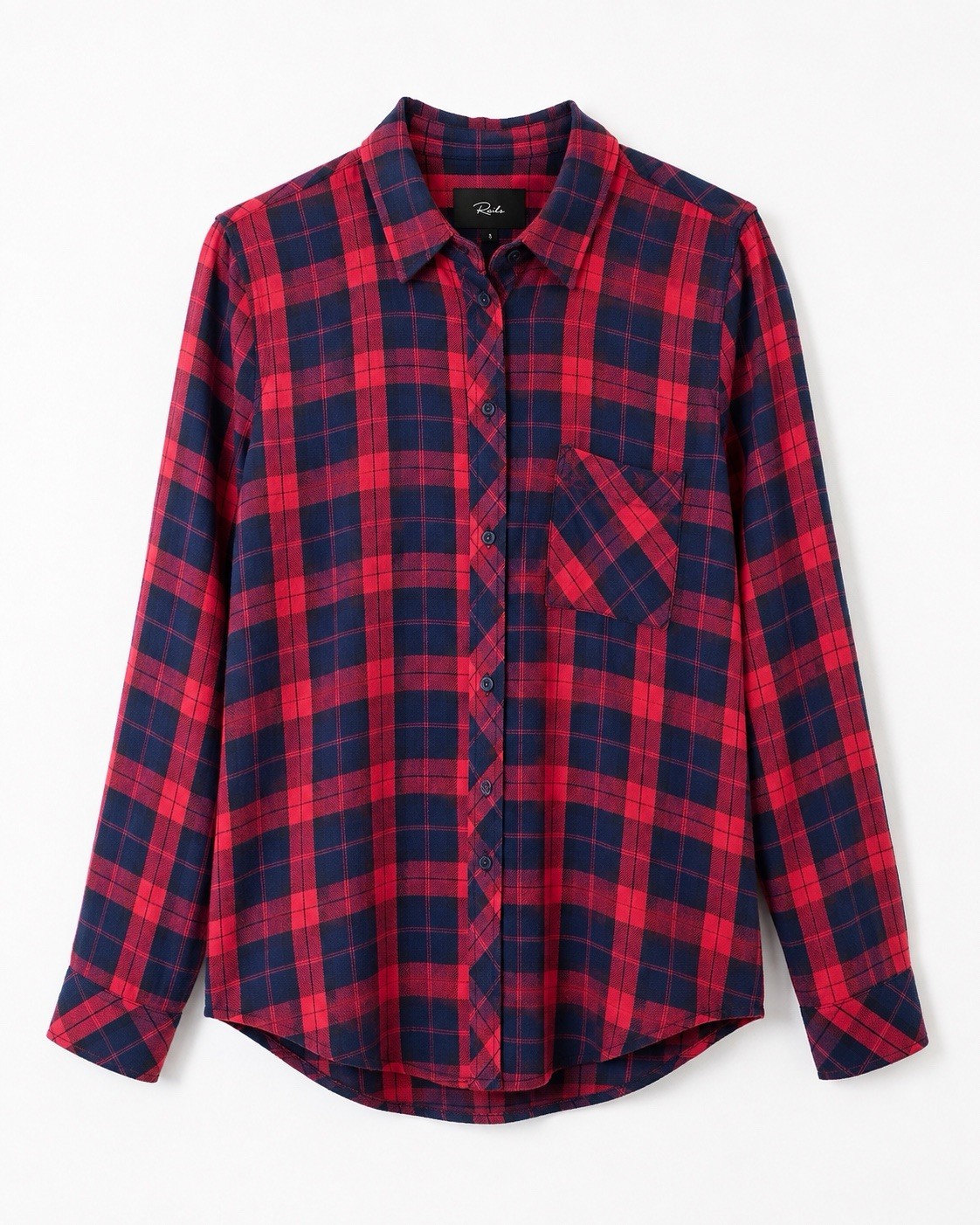 Rails Hunter Shirt Women’s Red Navy Plaid Long Sleeve Button Pocket Flannel Soft