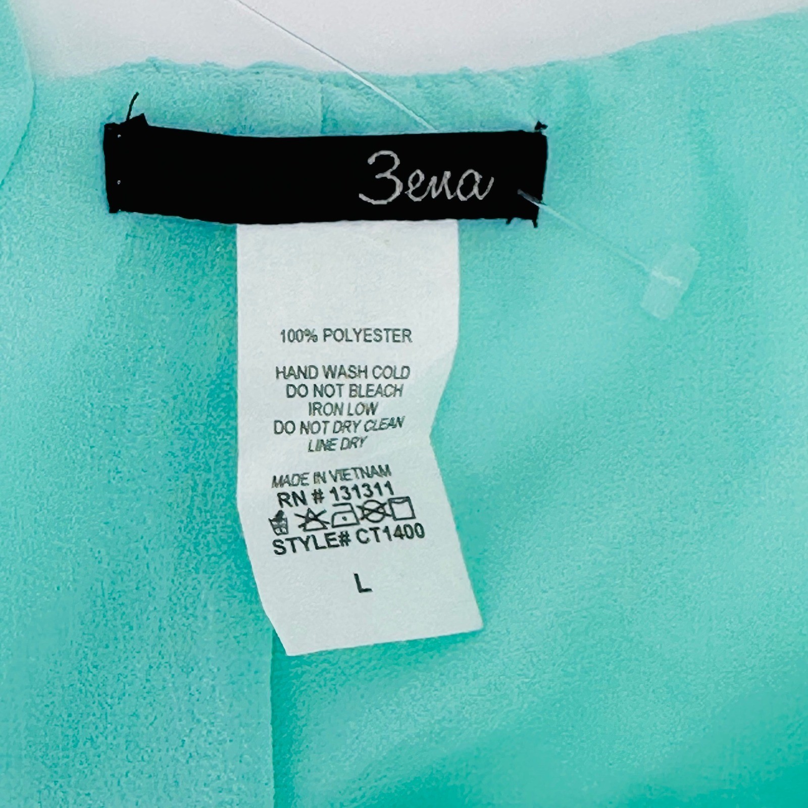 Zena & Harmony Sheer Aqua Green Bubble Hem Spaghetti Strap Camisole Top Large