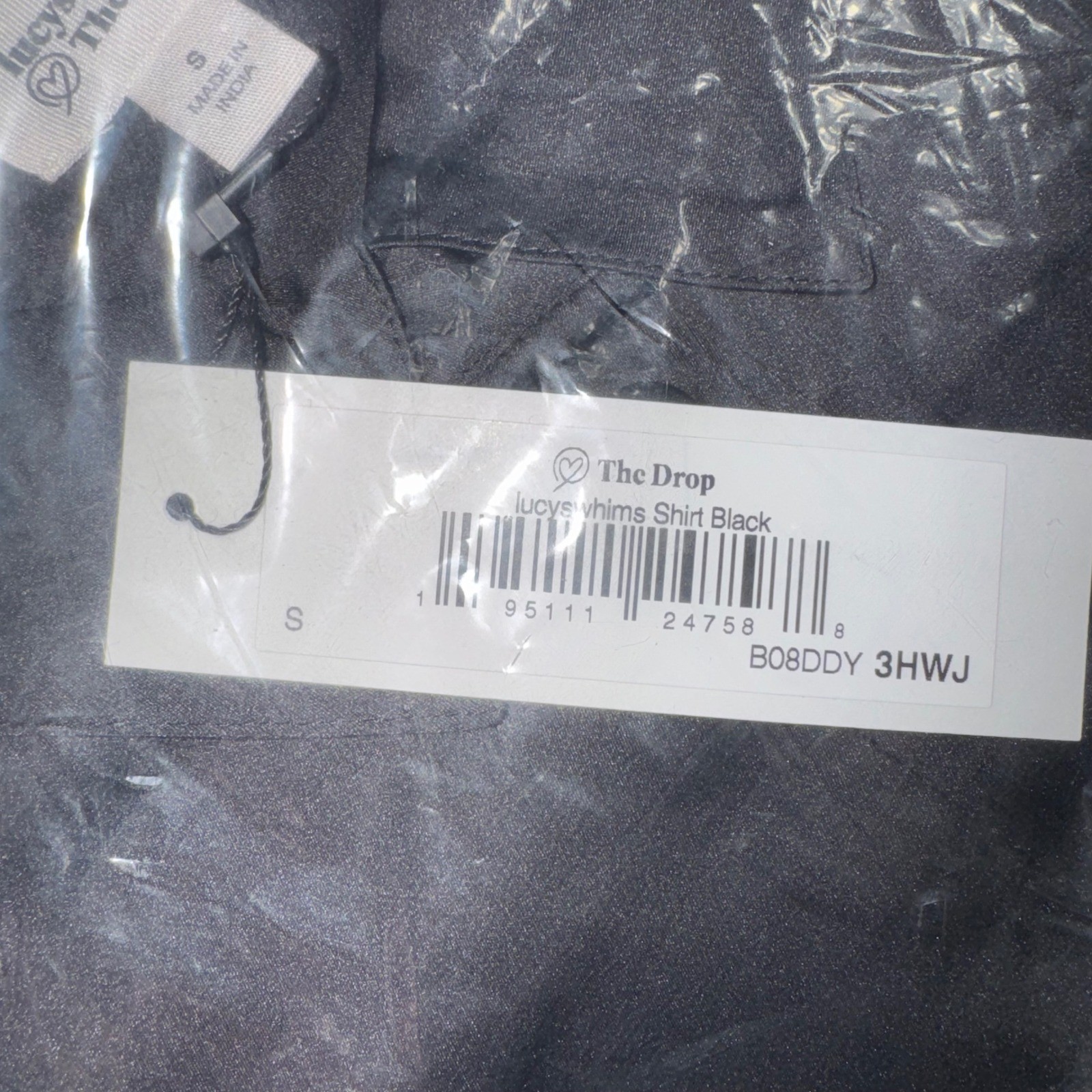 The Drop Lucyswhims Shirt Black Long Sleeve Button Up Top Size S
