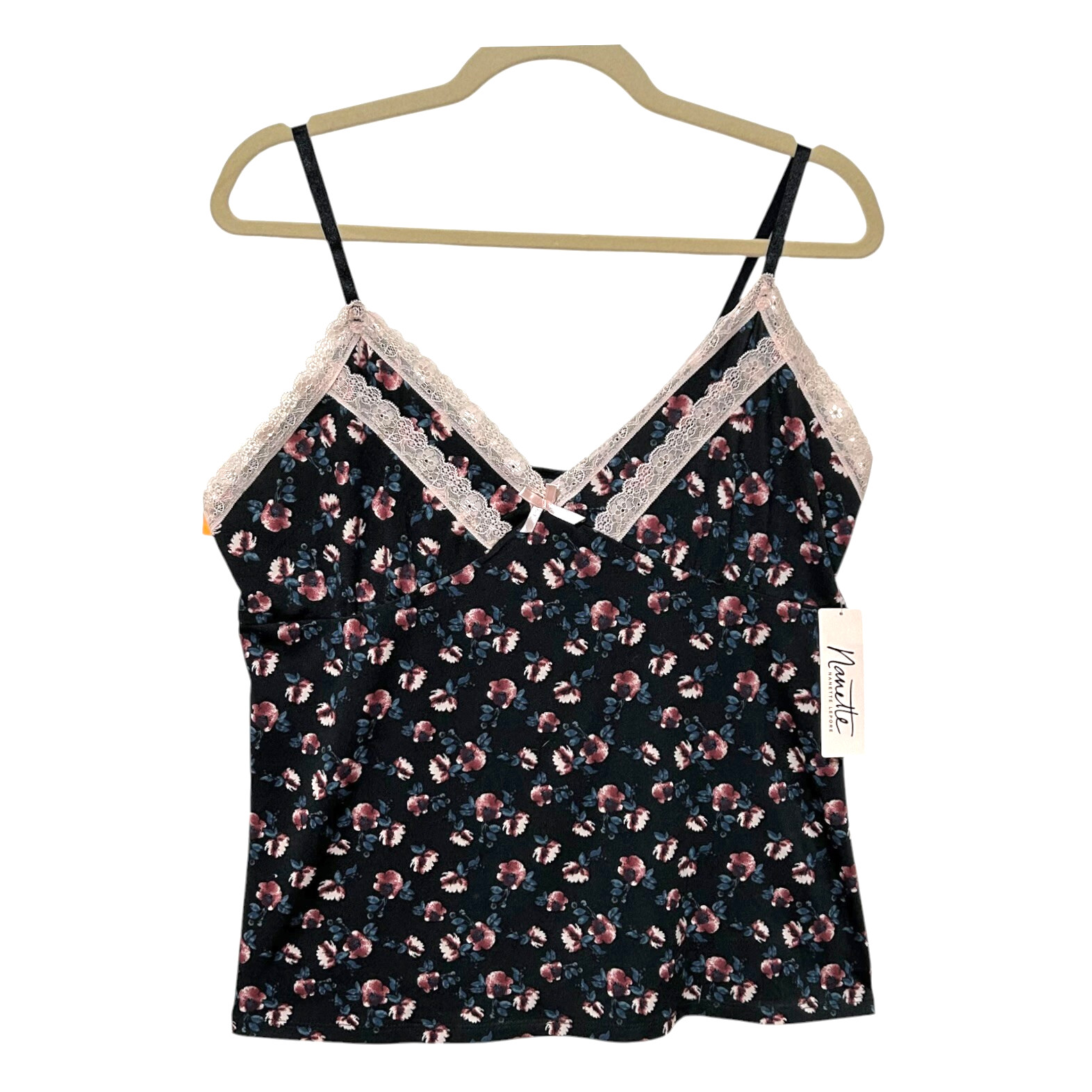 Nanette Lepore PLUS Cami Camisole Top 1X Floral Lace Baby Doll Fairy Coquette