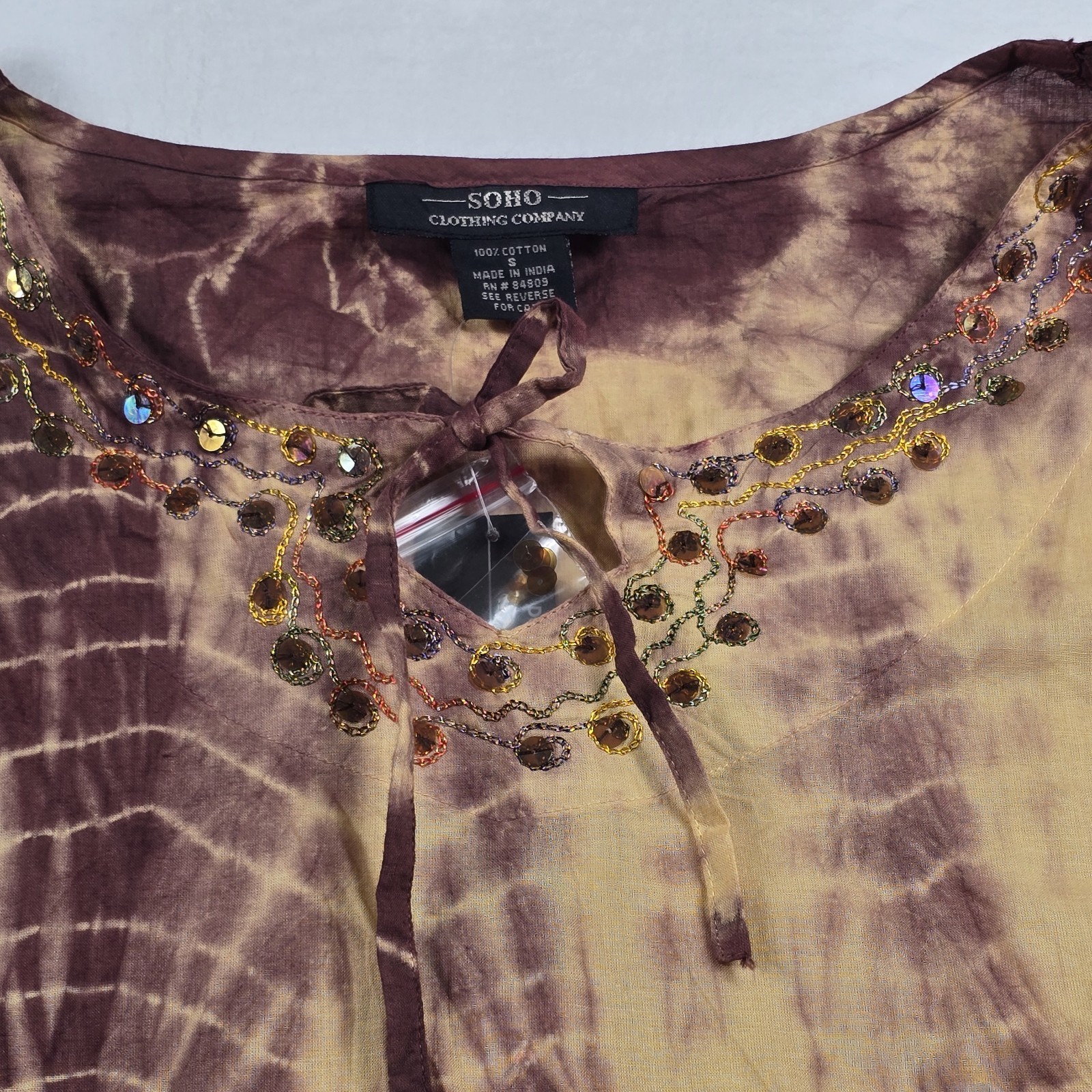 Soho Clothing Company Boho Tie Dye Women’s Size Small Top New