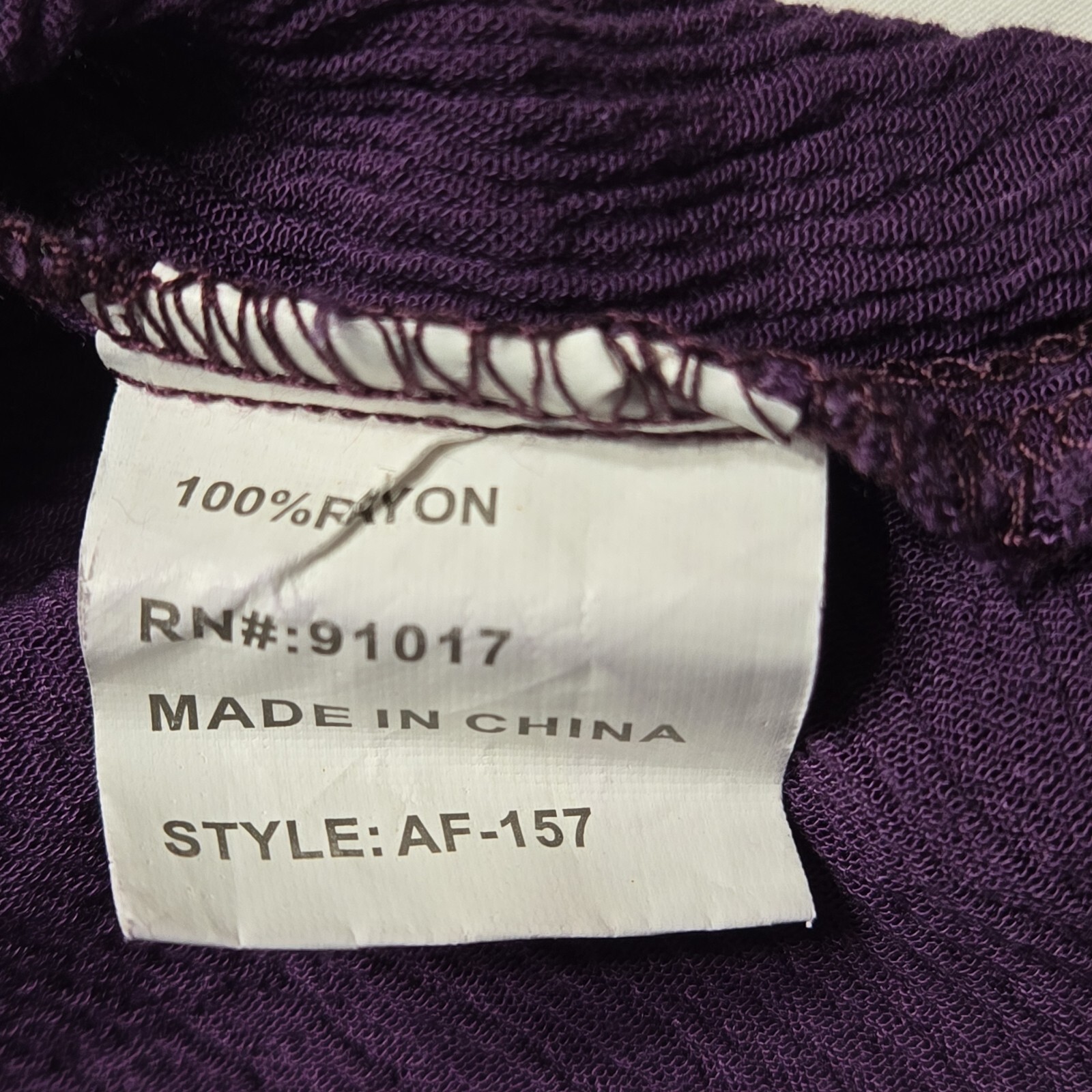 Solitaire Top Womens Large Purple 3/4 Sleeve Boho Blouse Embroidered Tasseled